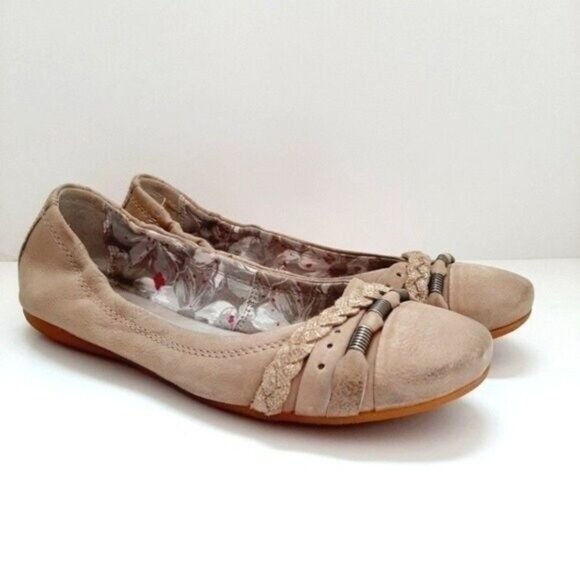 MJUS Ballet Women's Shoe Cream Round Toe Sz EUR 37 / US 7 - Picture 5 of 11